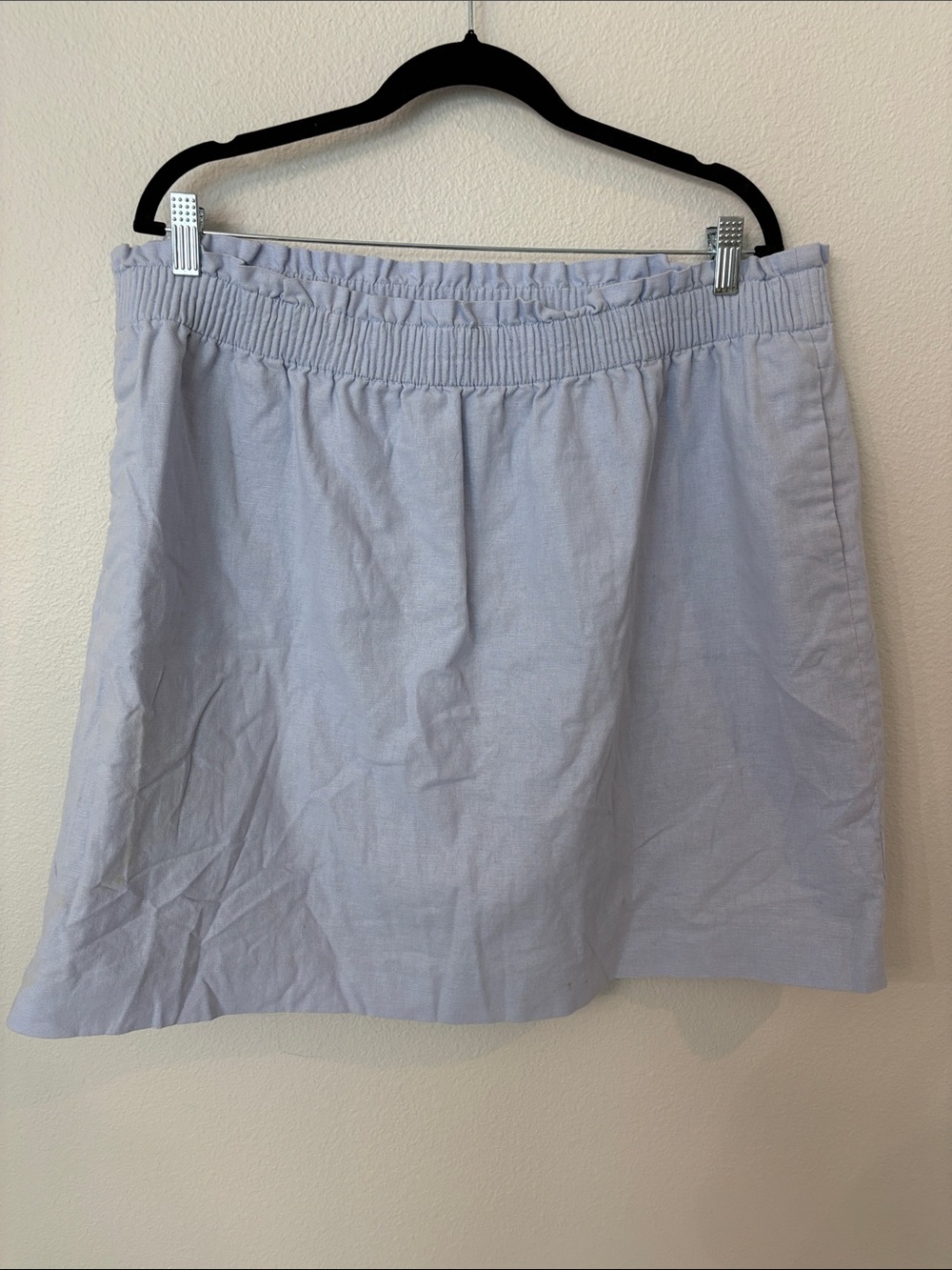 J. Crew Pale Blue Textured Elastic-Waist Skirt